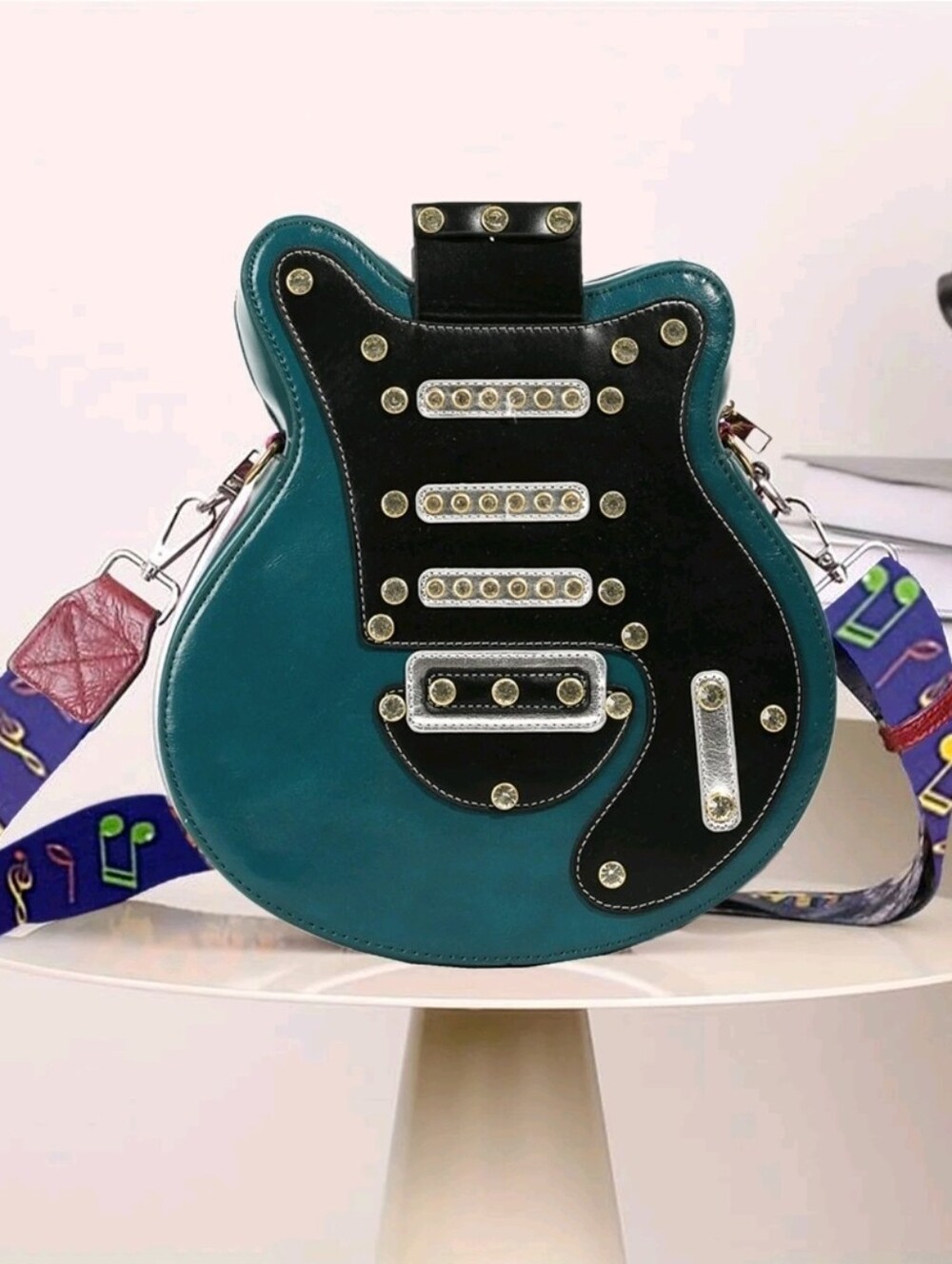 NEW !!! Teal Guitar-Shaped Bag